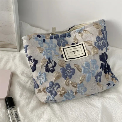 Retro Women Cosmetic Bag Canvas Floral