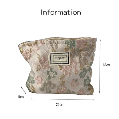 Retro Women Cosmetic Bag Canvas Floral