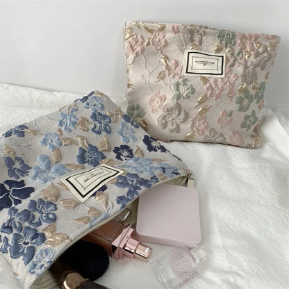 Retro Women Cosmetic Bag Canvas Floral